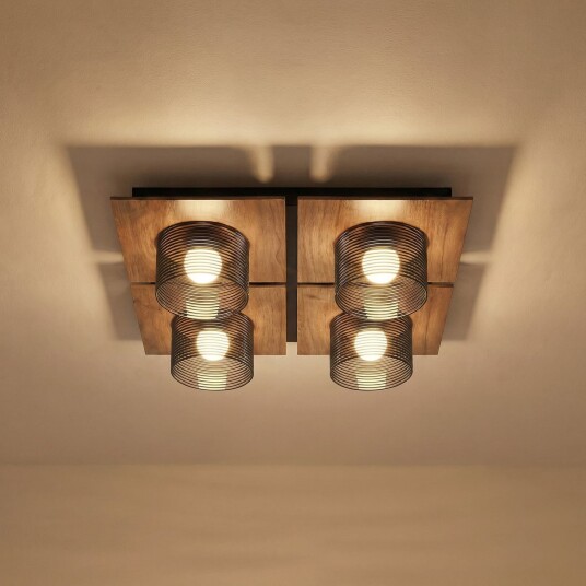 Taklampe Lucande Eiko Trefarget Stue Plast Moderne 41.5 12 Trefarget