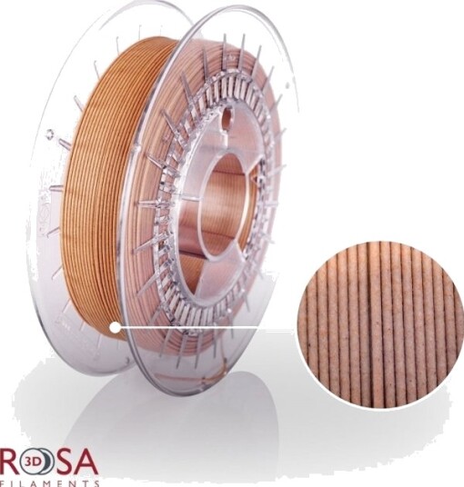Plast Rosa3d Biowood 1.75 Mm 0.5 Kg Brunlige Gelknuste