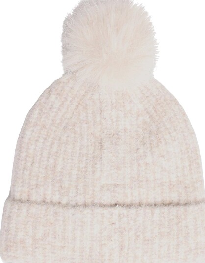 Mango Pom Pom Cable Knit Beanie LT PASTEL BROWN 6 9