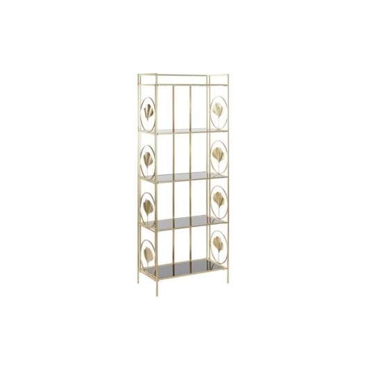 Bokhylla Glas Gyllene Metall 60 x 32 x 161,5 cm