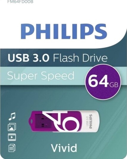Philips Usb-Minne St. Vivid 3.0 64Gb Fm64fd00b