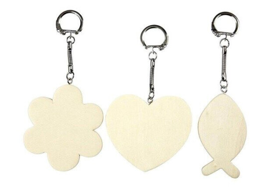 Creativ Company Decorate your Wooden Keychain 3pcs.