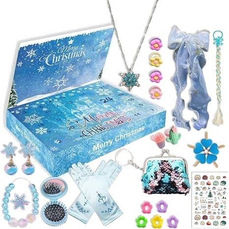 Barnas Frost Adventskalender Frost Prinsesse Veske Smykker 24 Dager Nedtelling Kalendere Blind Box Julegavesett FX 