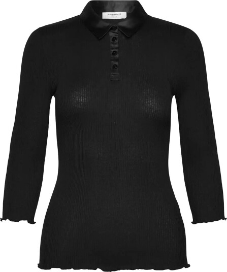 Rosemunde Rwbeatha Silk 3/4 Sleeve Satin Polo BLACK XL