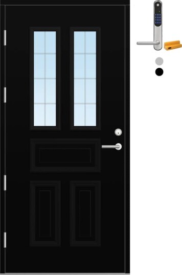 Ytterdør Bygg1 Fjord 04 Slipt Glass med Yale Doorman Classic Home Ytterdør Bygg1 Fjord 04 Slipt Glass med Yale Doorman Classic Home