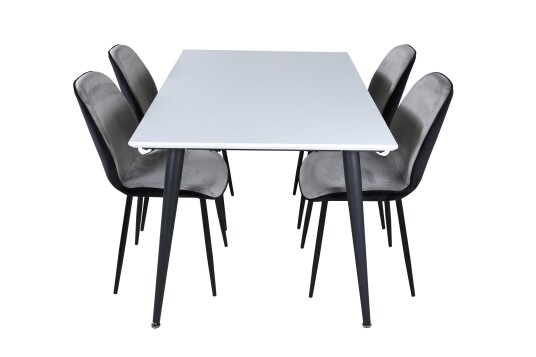 Venture Home Jimmy Matgruppe 150 cm Rektangulær med 4 Emma stoler Sort