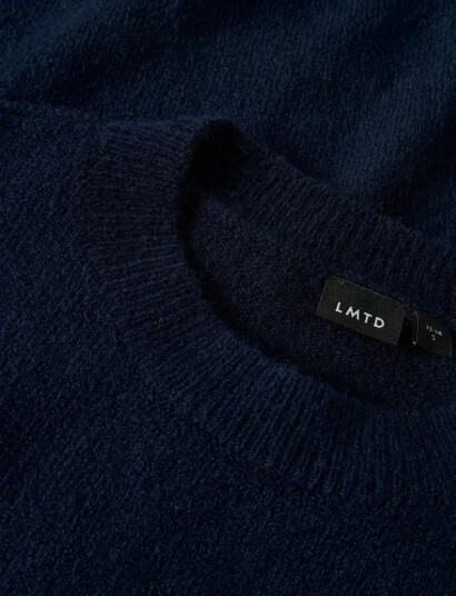 LMTD Nlflodet Ls Short Knit Noos   Navy   158 164