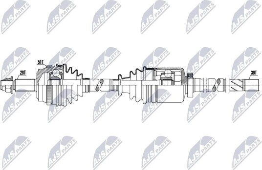 NTY NPW RE 237 Drivaksel