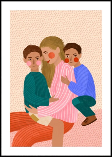 Joyful Family Hug Plakat / 40x50