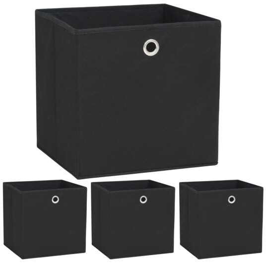 vidaXL Oppbevaringsbokser 4 stk ikke-vevet stoff 32x32x32 cm svart vidaXL Oppbevaringsbokser 4 stk ikke-vevet stoff 32x32x32 cm svart