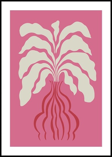Minimal Leaf and Vase Plakat Plakat / 40x50cm