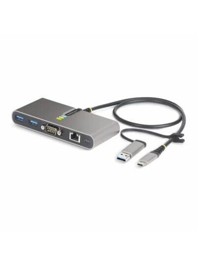StarTech  2 Port USB C/USB A Hub with GbE and RS232 Serial 2x USB A hub 2 ports USB hub 2 porter Gr 5G2A1SGBB USB C HUB