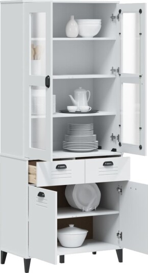 Highboard VIKEN hvit 80x40x190 cm heltre furu 8721012224315