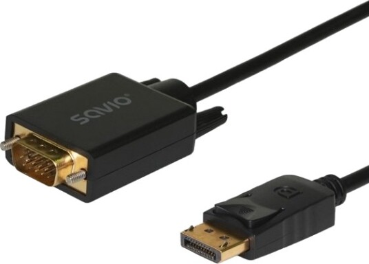 Savio Cl-203, 1,8 M, Displayport, Vga (D-Sub), Hankjønn, Hankjønn, Rett