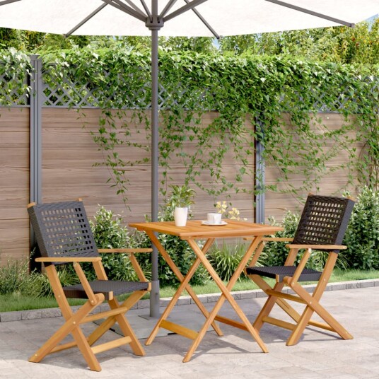  Bistrosett 3 deler svart polyrotting og heltre 3281874