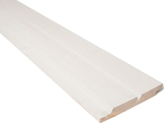 Bergene Holm Kledning profilert grunnet gran 19x148 mm dobbelfals m/spor klasse 1 hvit