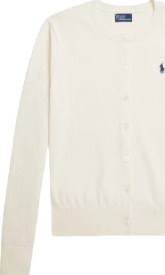 Polo Ralph Lauren Cotton Crewneck Cardigan Cream S