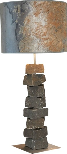 Thor Bordlampe Basalt / Stål Høyde 80 Cm Skifer