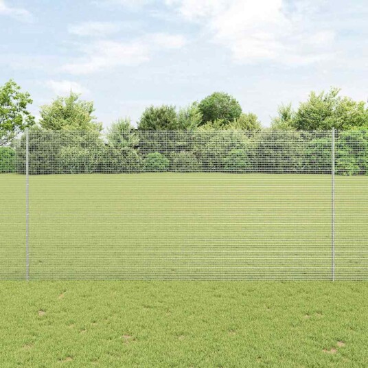Gjerde med stolpe sølv 1,6 x 25 m Stål