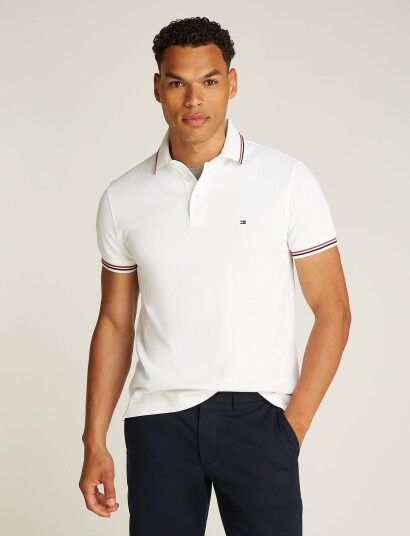 Tommy Hilfiger Tipped Slim Fit Polo White XL