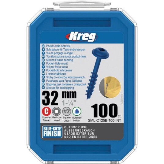 Kreg SML-C125B-100 Skrue 32 mm 100-pakning Innfesting