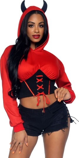 Leg Avenue Devil Cropped Hoodie XS