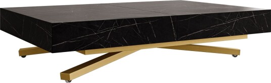 Avendi sofabord 120 cm - Gull, svart marmor