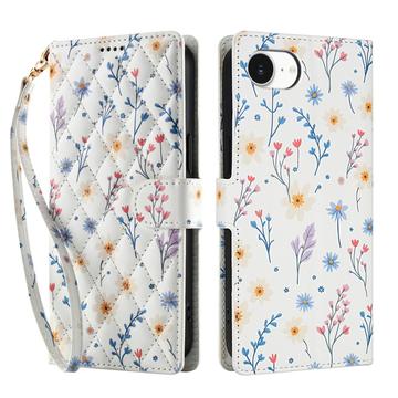 iPhone 16e Rombisk blomsterlommebok etui   fargerike blomster