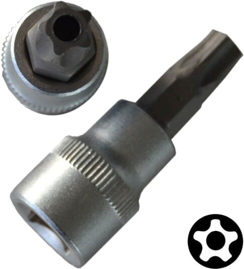 BATO Stifttopp kort 3/8" 5 Star Torx med hull 40.