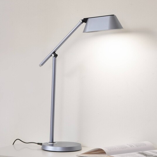 Lindby LED-bordlampe Thies grå ABS høyde 78 cm dimbar