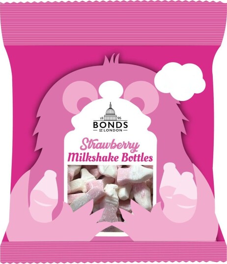Strawberry Milkshake Bottles - Bonds of London 50 g (UK) Strawberry Milkshake Bottles - Bonds of London 50 g (UK)