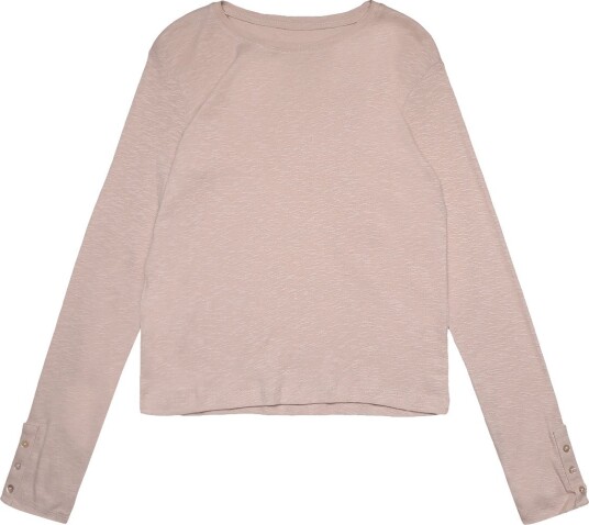 Mango Teen Long Sleeved T Shirt With Decorative Buttons LT PASTEL BROWN S