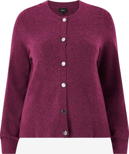 Zizzi Kardigan caVista L/S Button Rød