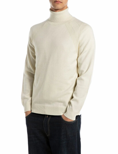 Replay Sweater Regular - Cream - S Replay Sweater Regular - Cream - S