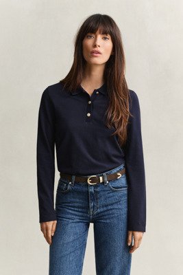 Gant Reg Ls Polo Pique Navy S