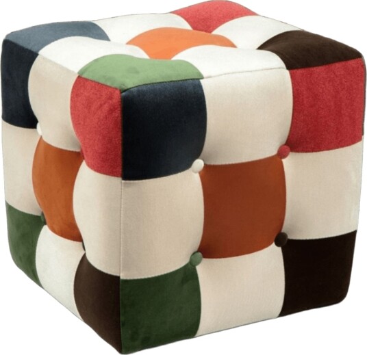 Peticire Sittepuff 42 cm Grønn oransje hvit