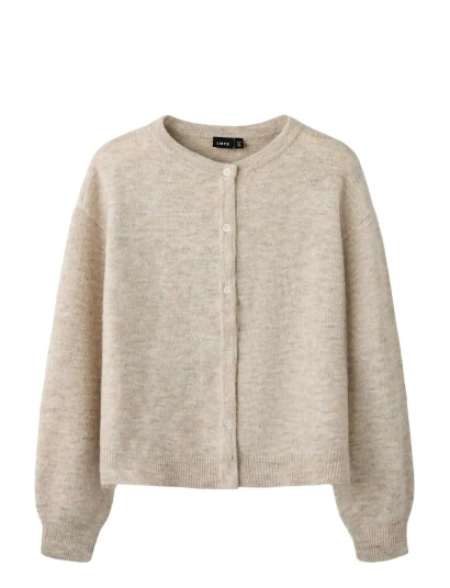 LMTD Nlflodet Ls Short Knit Cardigan Noos Beige 158 164