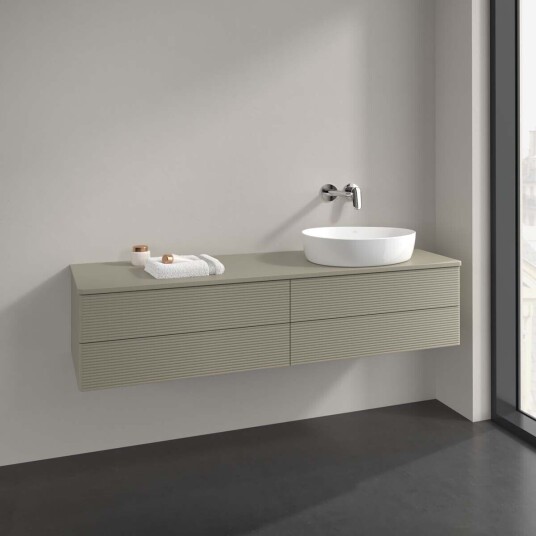 Villeroy & Boch Antao Servantskap med 4 skuffer 160x50x36 cm u/lys Steingrå Matt