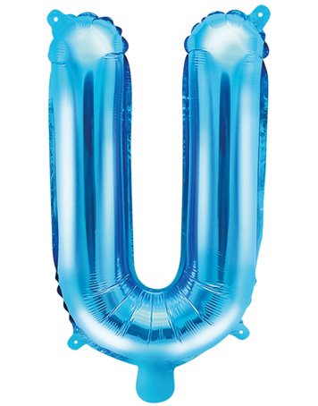 Bokstaven U Blå 35 cm Liten Folieballong Bokstaven U Blå 35 cm Liten Folieballong