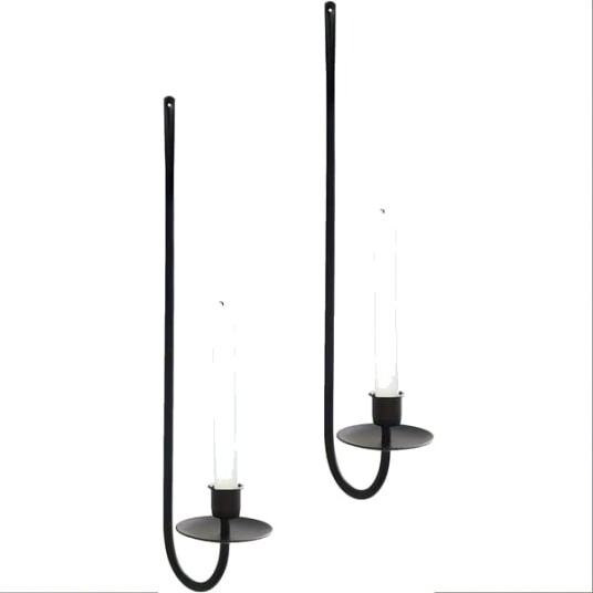 2 stk Vegglysestake i metall veggmontert lysestake moderne vegglysestaker for stue soverom gårdshus FQ