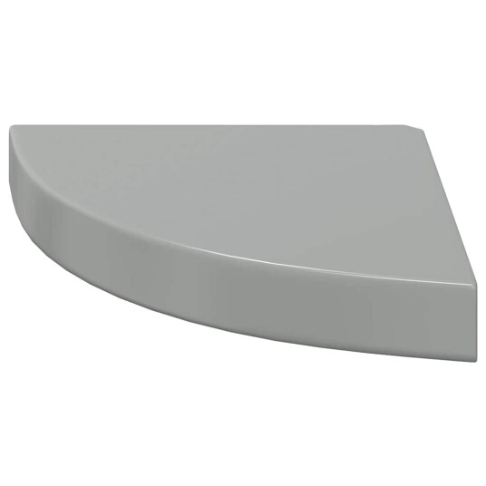 vidaXL Flytende vegghylle h?yglans gr? 25x25x3,8 cm MDF