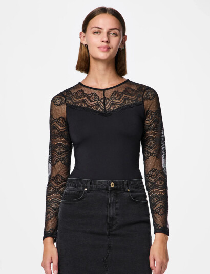 Pieces Pcsinna Ls Bodystocking Noos - Black - S