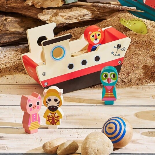 Vilac Sound Boat With 6 Animal Figures Multi/patterned ONE SIZE Vilac Sound Boat With 6 Animal Figures Multi/patterned ONE SIZE