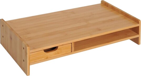 Skjermstativ skjermstativ skrivebordsorganisator med skuffer natur L49xB25,5xH11,5cm Skjermstativ skjermstativ skrivebordsorganisator med skuffer natur L49xB25,5xH11,5cm