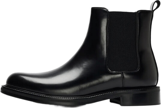 Selected Slmbobby Leather Chelsea Boot Black 42