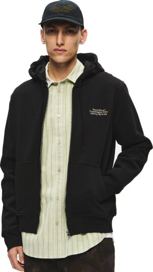WOOD WOOD Wwian Zipper Hoodie 25429 Black M