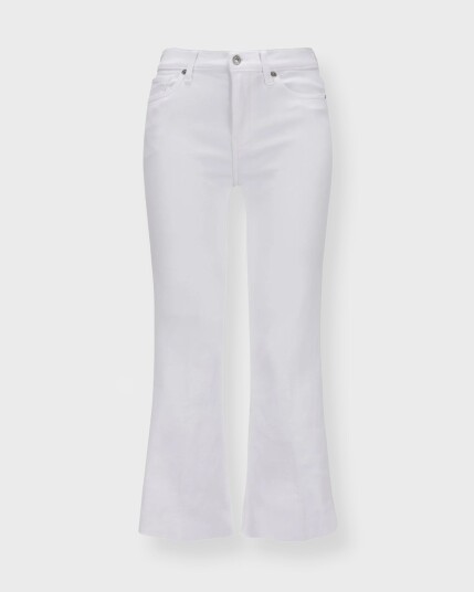 7 For All Mankind Cropped Dojo Soleil With Raw Cut White 30 x 27 7 For All Mankind Cropped Dojo Soleil With Raw Cut White 30 x 27