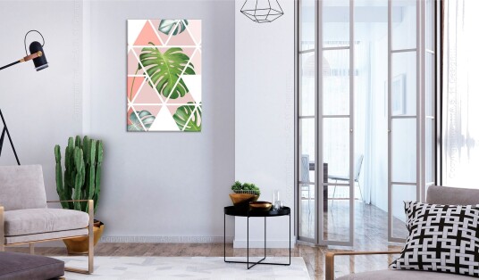 Tavle Geometric Monstera 1 Part Vertical 60X90 Artgeist sp. z o. o.