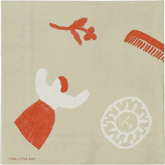 Fine Little Day Figures serviett 20 pakning Beige rød