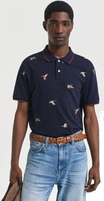 Gant Brodert poloskjorte EVENING BLUE M